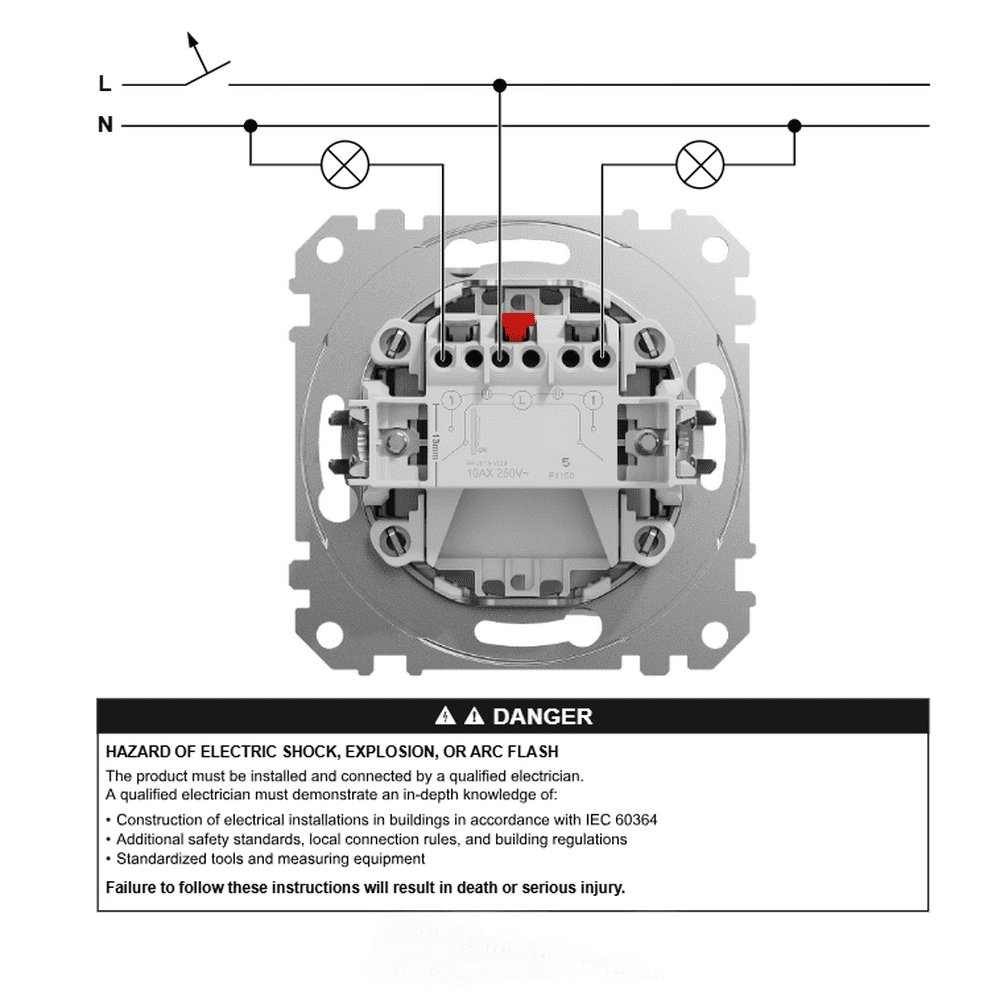 Вимикач Schneider Sedna Design білий 2кл з підсвіткою ( SDD111105L )